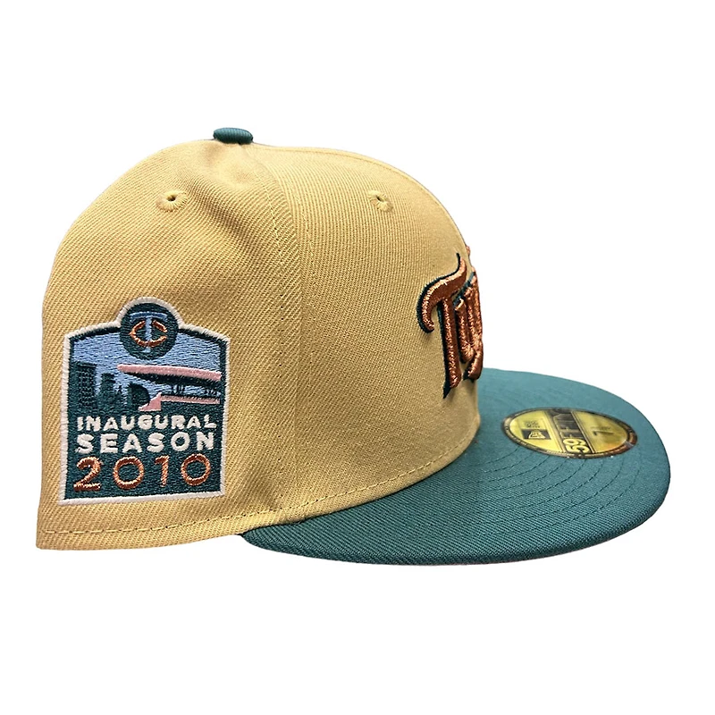 Minnesota Twins Vegas Gold Two Tone Christmas Special 2010 Inaugural Season Patch Pink UV New Era 59FIFTY Fitted Hat