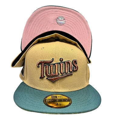 Minnesota Twins Vegas Gold Two Tone Christmas Special 2010 Inaugural Season Patch Pink UV New Era 59FIFTY Fitted Hat