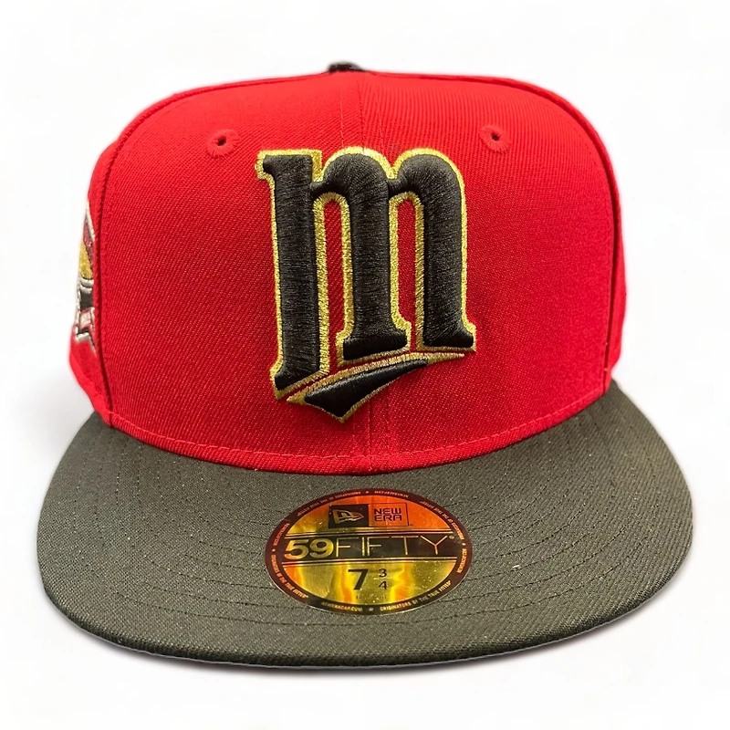 Minnesota Twins Red Black Two Tone Metrodome Patch Gray UV Annual Clearance New Era 59FIFTY Fitted Hat