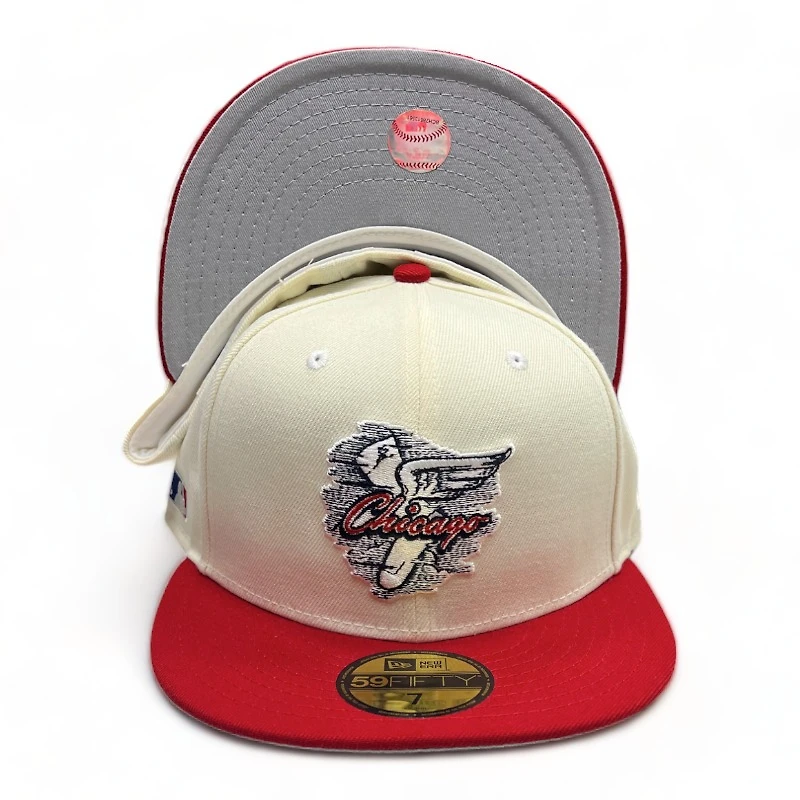 Chicago White Sox Chrome Red Side Batty Gray UV 59FIFTY Fitted Hat