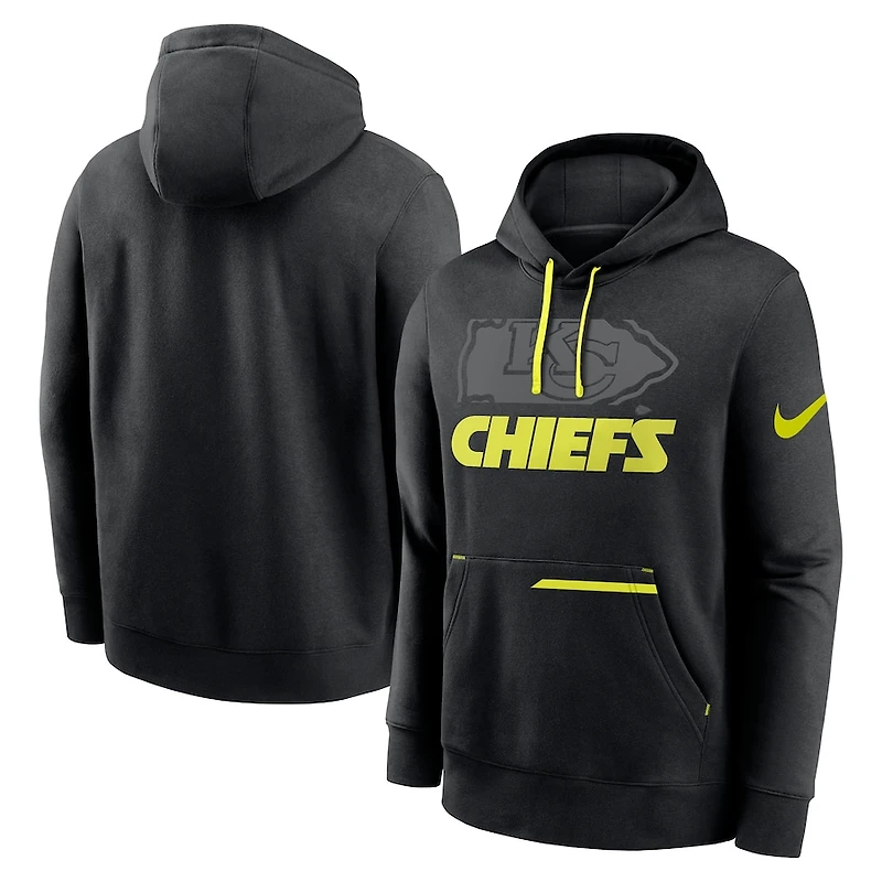 Kansas City Chiefs Nike Black Volt Pullover Hoodie