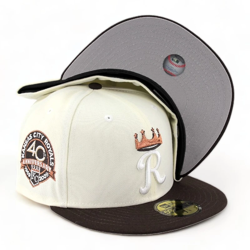 Kansas City Royals Chrome Brown 40th Aniv Patch Gray UV 59FIFTY Fitted Hat