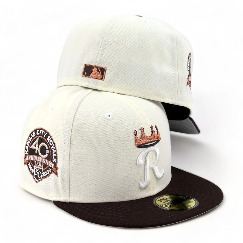 Kansas City Royals Chrome Brown 40th Aniv Patch Gray UV 59FIFTY Fitted Hat