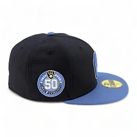 Milwaukee Brewers Navy Light Blue 50th Aniv Patch Gray UV 59FIFTY Fitted Hat