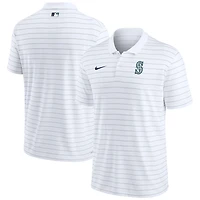 Seattle Mariners Nike White Authentic Collection Victory Striped Performance Polo Shirt