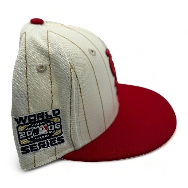 St. Louis Cardinals Chrome Gold Pinstripe Pro Image Exclusive New Era 59FIFTY Fitted Hat