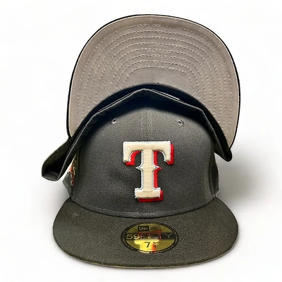 Texas Rangers Gray Black Two Tone Holiday Pack Final Season Patch UV New Era 59FIFTY Fitted Hat
