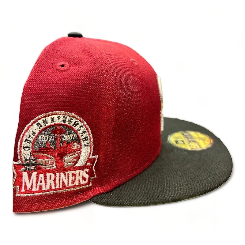 Seattle Mariners Cardinal Two Tone Holiday Pack 30th Anniversary Patch Green UV New Era 59FIFTY Fitted Hat