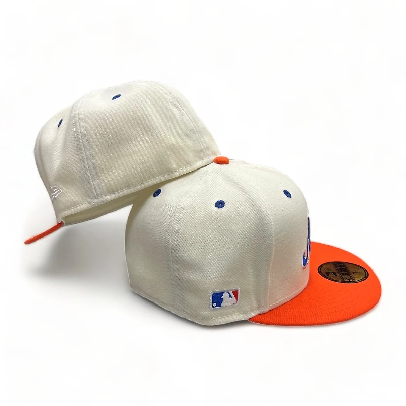 New York Mets Chrome Orange Side Batty Gray UV 59FIFTY Fitted Hat