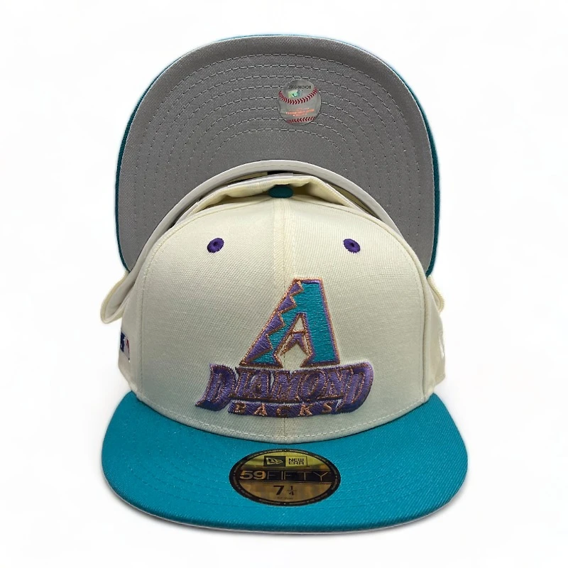 Arizona Diamondbacks Chrome Teal Side Batty Gray UV 59FIFTY Fitted Hat