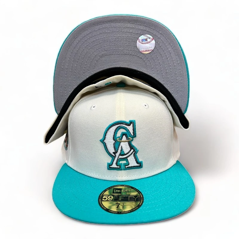 California Angels Chrome Teal 35th Aniv Patch Gray UV New Era 59FIFTY Fitted Hat