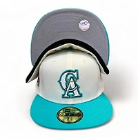 California Angels Chrome Teal 35th Aniv Patch Gray UV New Era 59FIFTY Fitted Hat