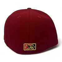 Birmingham Barons Maroon and Graphite "Bonnie & Clyde Pack" Southern League Patch Gray UV New Era 59Fifty Fitted Hat