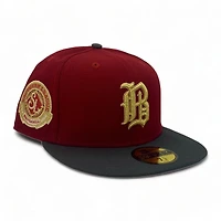 Birmingham Barons Maroon and Graphite "Bonnie & Clyde Pack" Southern League Patch Gray UV New Era 59Fifty Fitted Hat