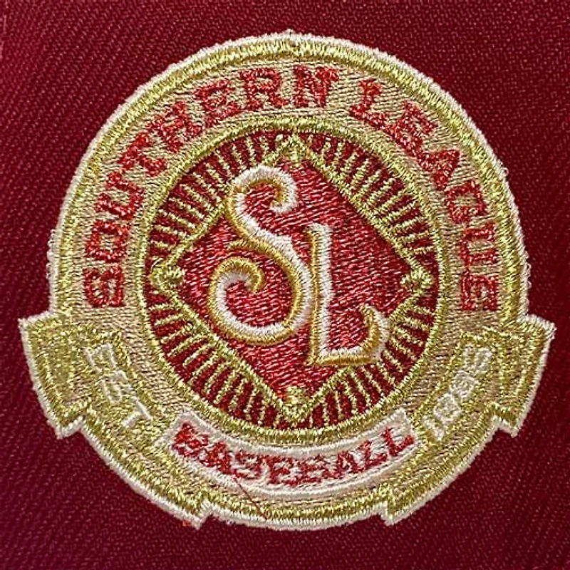 Birmingham Barons Maroon and Graphite "Bonnie & Clyde Pack" Southern League Patch Gray UV New Era 59Fifty Fitted Hat