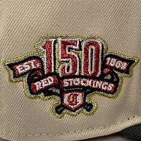 Cincinnati Reds Stone and Graphite "Bonnie & Clyde Pack" 150th Anniversary Patch Gray UV New Era 59Fifty Fitted Hat