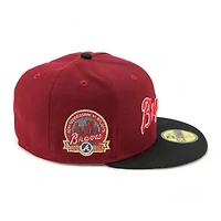 Atlanta Braves Cardinal Red Black 40th Patch Gray UV 59FIFTY Fitted Hat