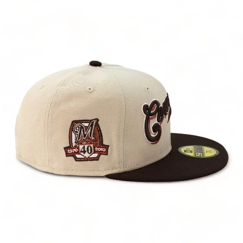 Milwaukee Cerveceros Stone Brown 40th Patch Green UV 59FIFTY Fitted Hat