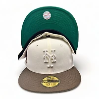 New York Mets Chrome Brown Shea Stadium Patch Green UV Era 59FIFTY Fitted Hat