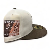 New York Mets Chrome Brown Shea Stadium Patch Green UV Era 59FIFTY Fitted Hat