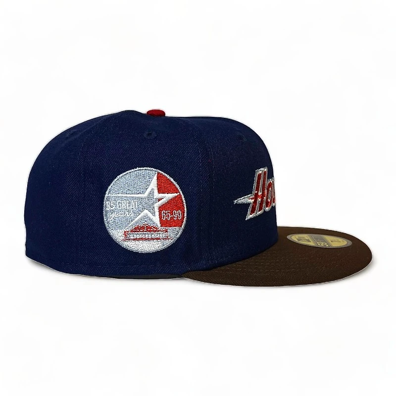 Houston Astros Oceanside Blue Brown Two Tone 35 Years Patch Icy UV New Era 59FIFTY Fitted Hat