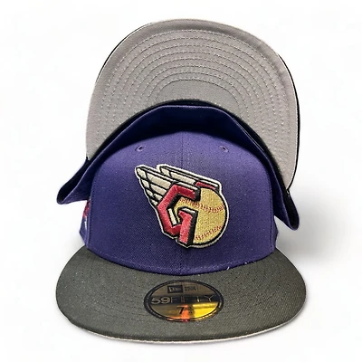 Cleveland Guardians Purple Black Color Splash Pack 2022 All Star Game Patch Gray UV New Era 59FIFTY Fitted Hat