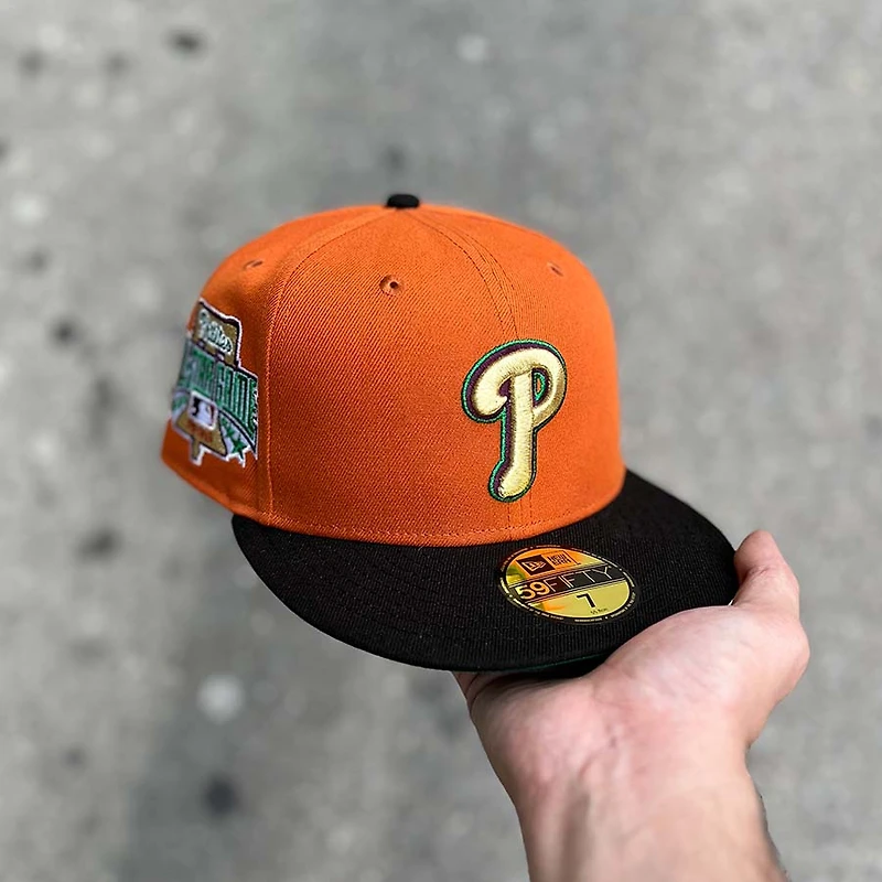 *PREORDER* Philadelphia Phillies Burnt Orange and Black Coast To Pack 1996 All Star Game Patch Green UV New Era 59Fifty Fitted Hat