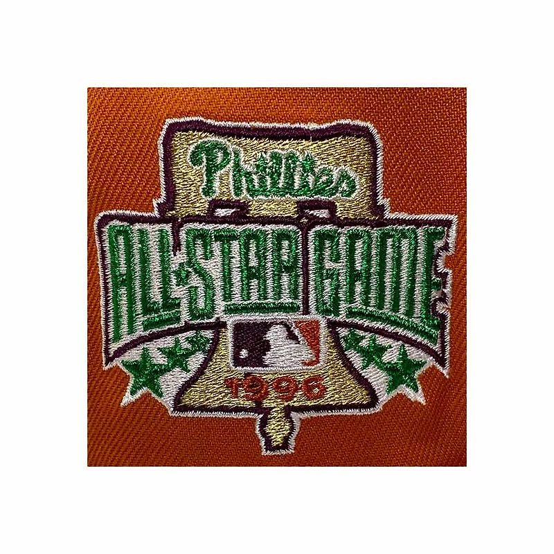 *PREORDER* Philadelphia Phillies Burnt Orange and Black Coast To Pack 1996 All Star Game Patch Green UV New Era 59Fifty Fitted Hat