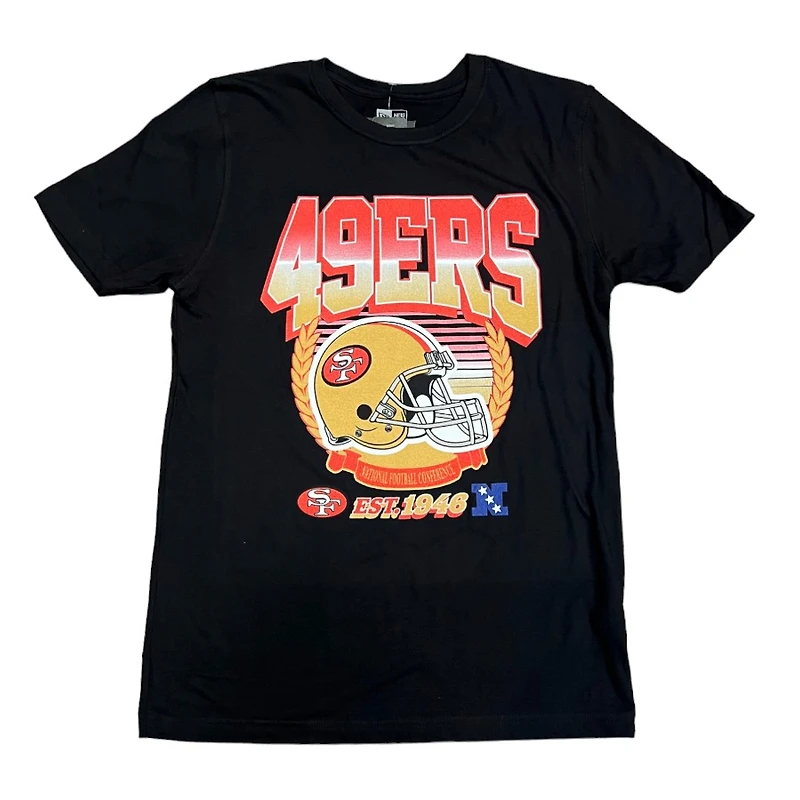 San Francisco 49ers Black Block Helmet Custom New Era Shirt