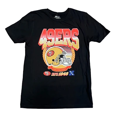 San Francisco 49ers Black Block Helmet Custom New Era Shirt