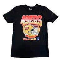 San Francisco 49ers Black Block Helmet Custom New Era Shirt