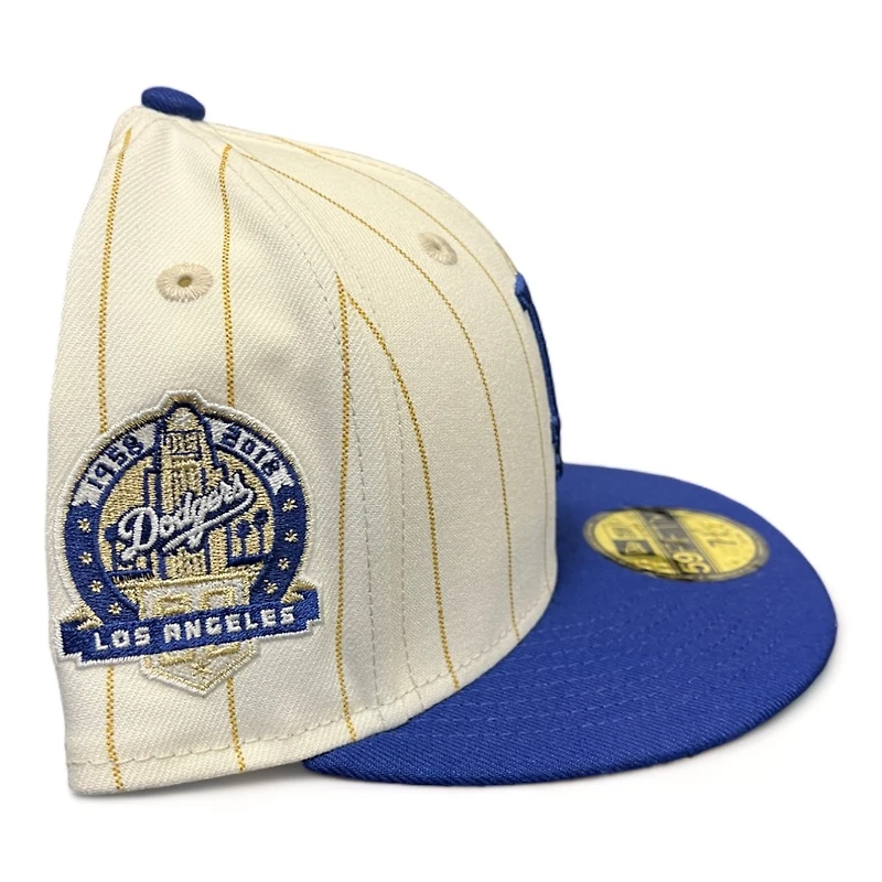 Los Angeles Dodgers Chrome Gold Pinstripe Pro Image Exclusive New Era 59FIFTY Fitted Hat
