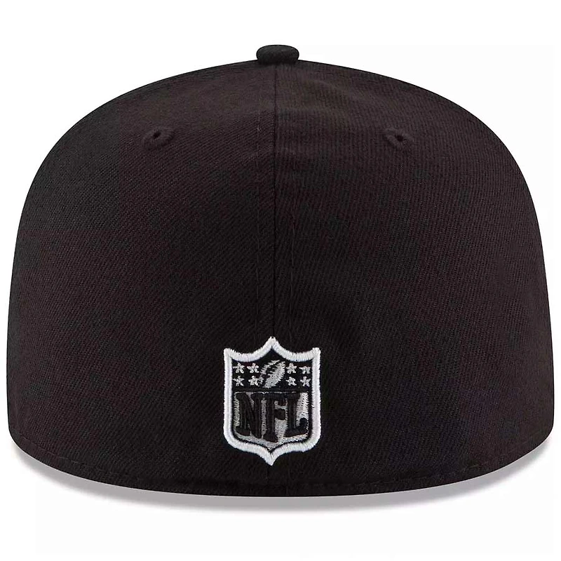 Detroit Lions Black and White Basic NFL New Era 59FIFTY Fitted Hat