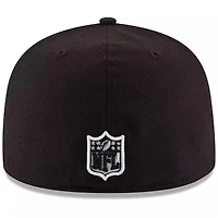 Detroit Lions Black and White Basic NFL New Era 59FIFTY Fitted Hat