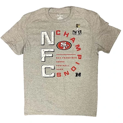 San Francisco 49ers Gray 2023 NFC Champions Right Side Draw Shirt