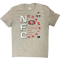 San Francisco 49ers Gray 2023 NFC Champions Right Side Draw Shirt