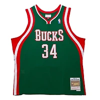 Milwaukee Bucks Giannis Antetokounmpo Mitchell & Ness 2013-14 Hardwood Classics Swingman Player Green Rookie Jersey