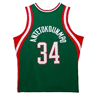 Milwaukee Bucks Giannis Antetokounmpo Mitchell & Ness 2013-14 Hardwood Classics Swingman Player Green Rookie Jersey