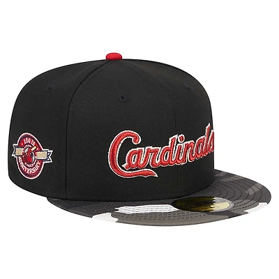 St. Louis Cardinals Metallic Camo 100th Aniv Patch Gray UV New Era 59FIFTY Fitted Hat