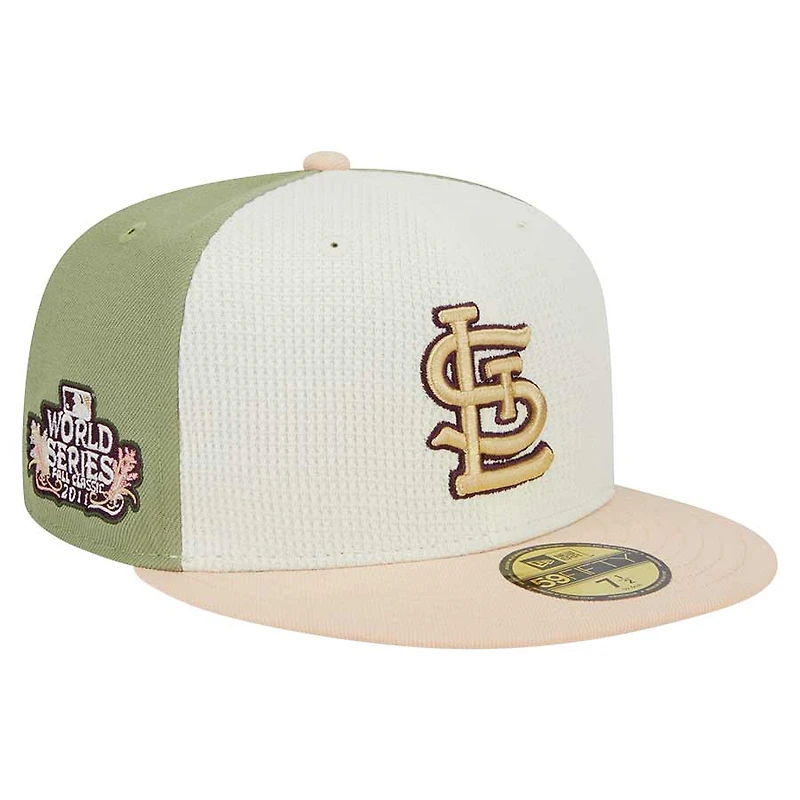 St. Louis Cardinals Green Thermal Front 2011 WS Patch Gray UV New Era 59FIFTY Fitted Hat