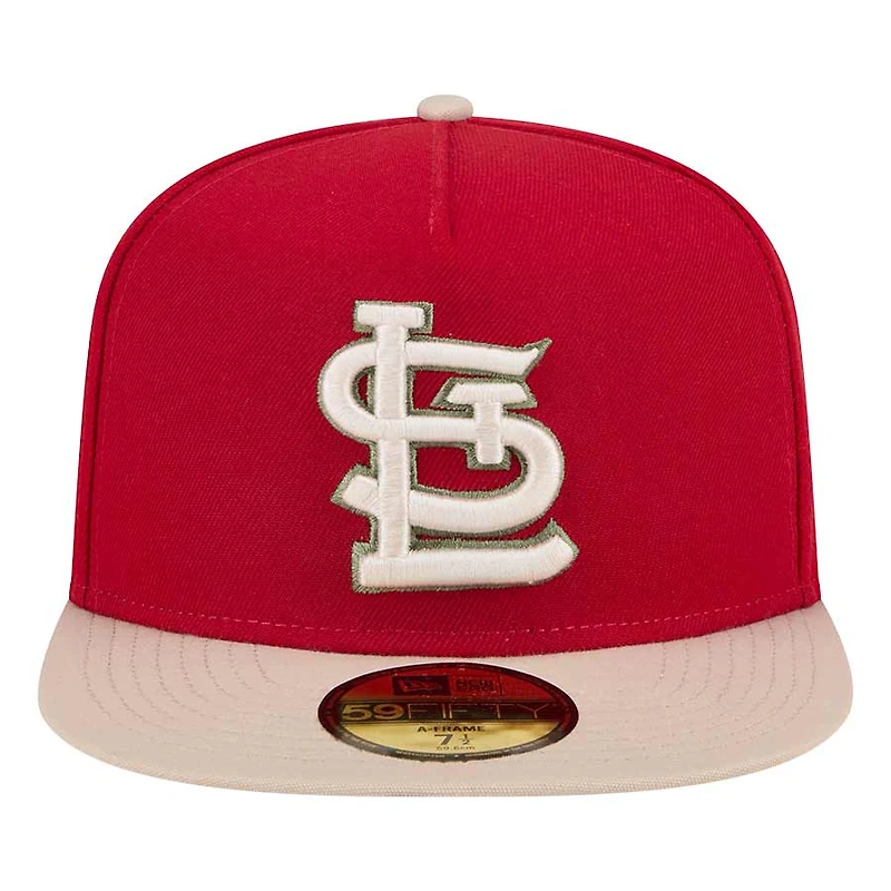 St. Louis Cardinals Red 30th Busch Stadium Patch Gray UV New Era A-Frame 59FIFTY Fitted Hat