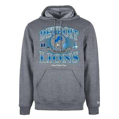 Detroit Lions Gray Historic Helmet New Era Hoodie