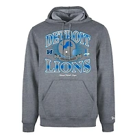 Detroit Lions Gray Historic Helmet New Era Hoodie