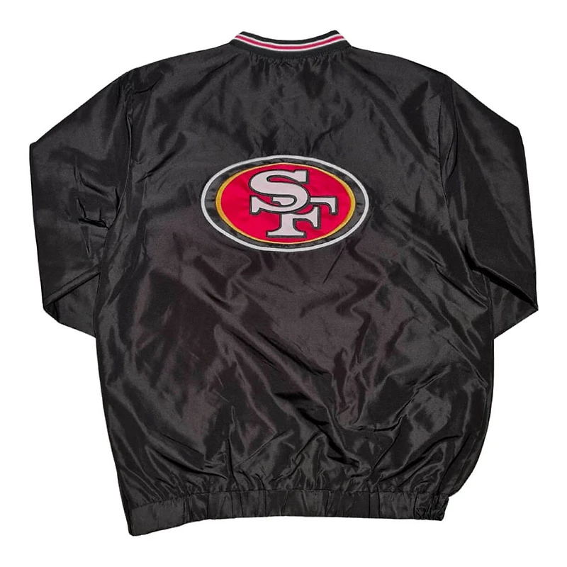 San Francisco 49ers Black V-Neck Windbreaker Pullover Jacket
