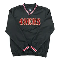 San Francisco 49ers Black V-Neck Windbreaker Pullover Jacket