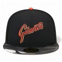 San Francisco Giants Metallic Camo 60th Aniv Patch Gray UV New Era 59FIFTY Fitted Hat
