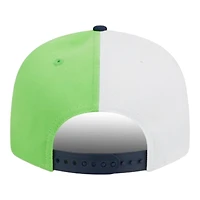Seattle Seahawks Navy Green 2023 Sideline Split New Era 9FIFTY Snapback Hat