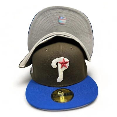 Philadelphia Phillies Brown Blue Two Tone CG Pack 1996 ASG Patch Gray UV New Era 59FIFTY Fitted Hat