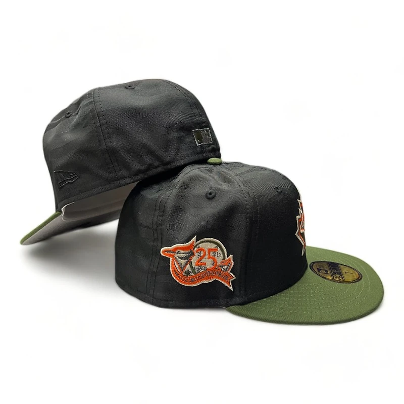 Toronto Blue Jays Black Camo Green Militant Pack 25th Patch Gray UV 59FIFTY Fitted Hat
