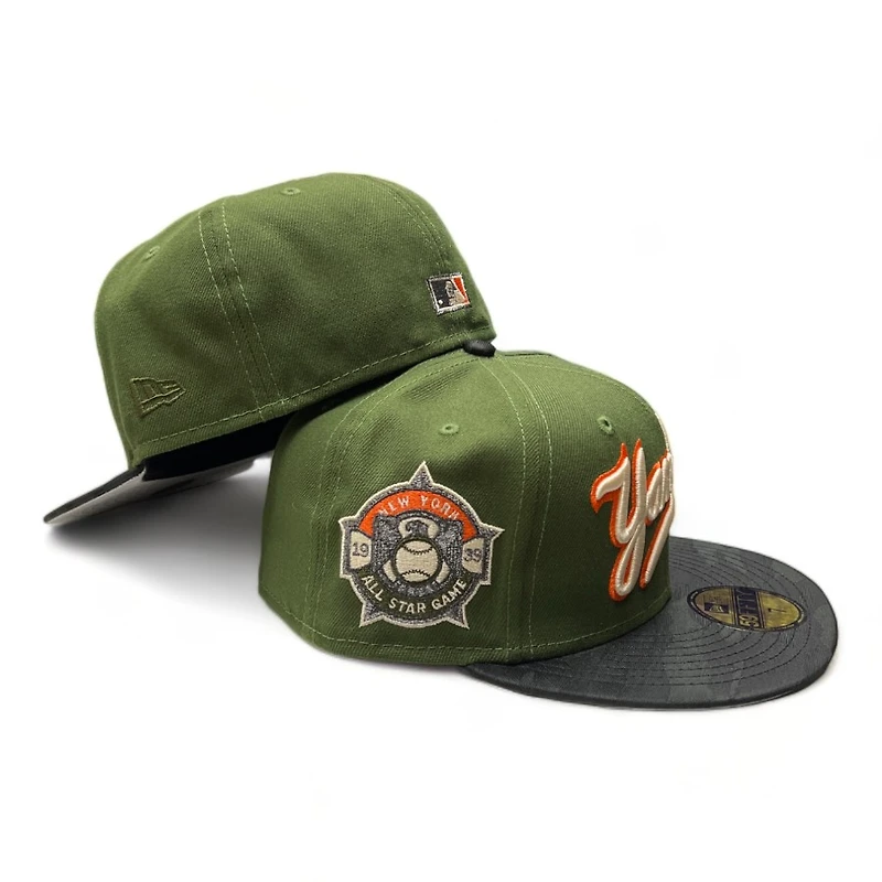 New York Yankees Green Black Camo Militant Pack 1939 ASG Patch Gray UV 59FIFTY Fitted Hat